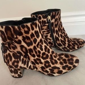 Tory Burch Pony Hair Leopard Boots Size 7.5